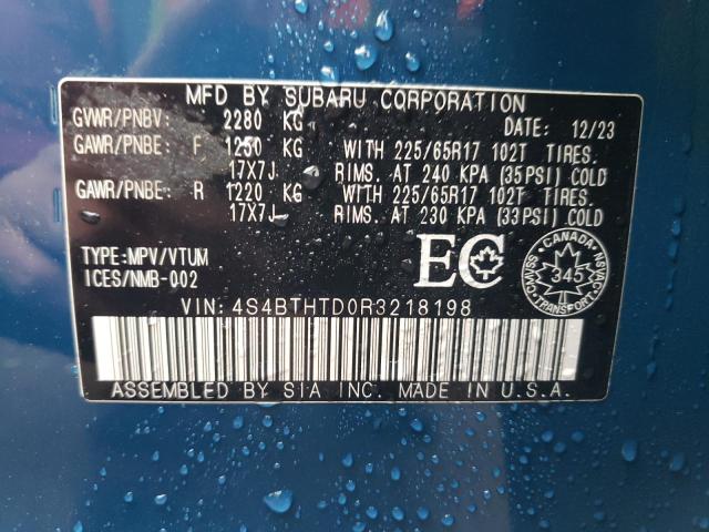 2024 SUBARU OUTBACK WI - 4S4BTHTD0R3218198