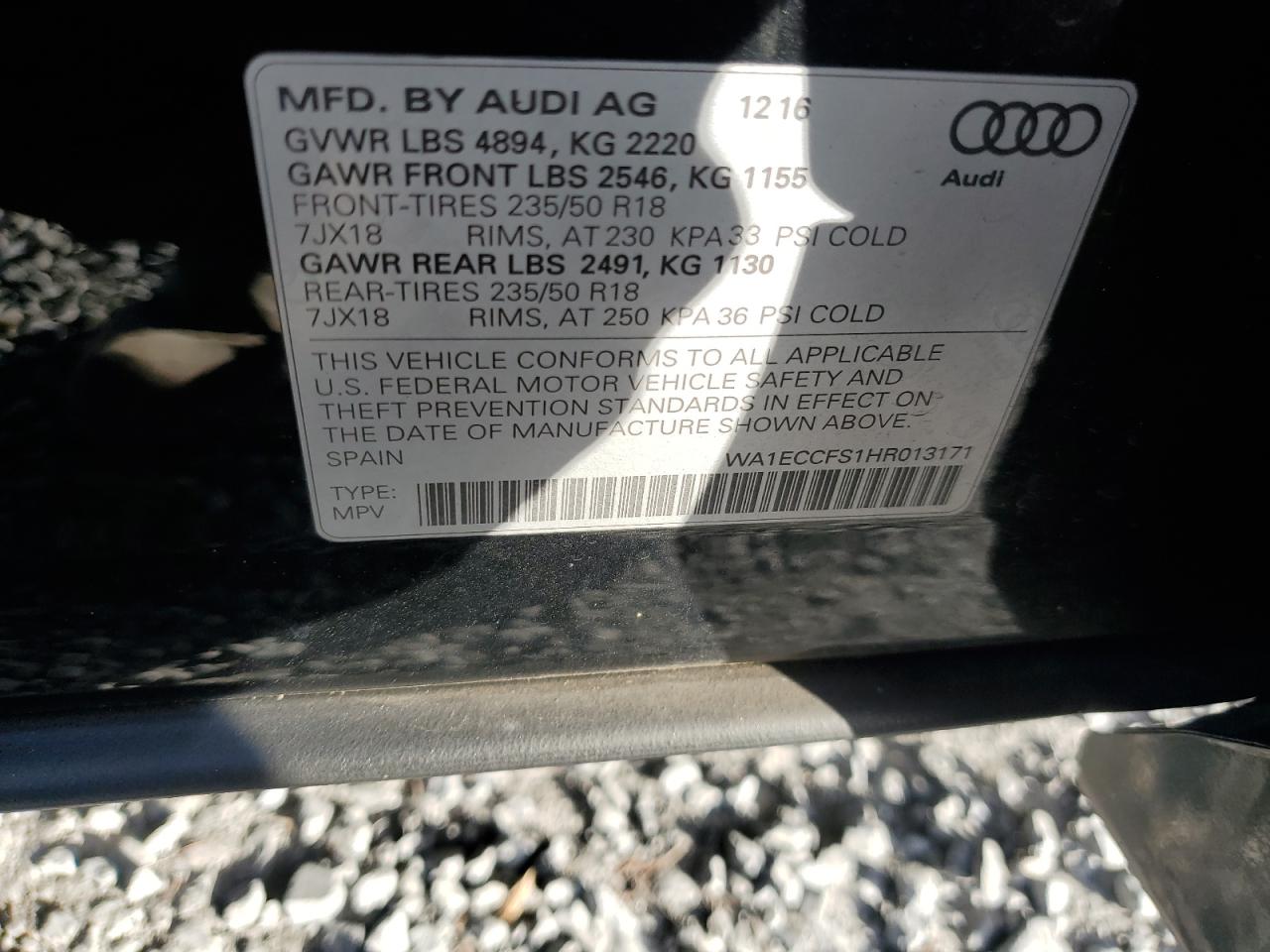 Lot #3030360640 2017 AUDI Q3 PREMIUM