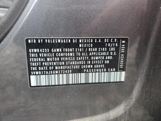 2016 VOLKSWAGEN JETTA SPOR - 3VWB17AJ5GM272439