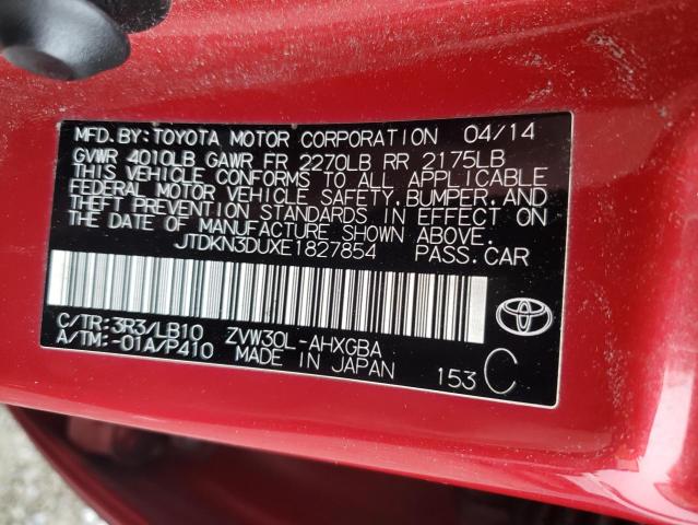 VIN JTDKN3DUXE1827854 2014 Toyota Prius no.13