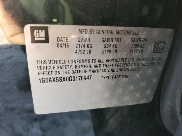 2016 CADILLAC CTS LUXURY - 1G6AX5SX0G0178947