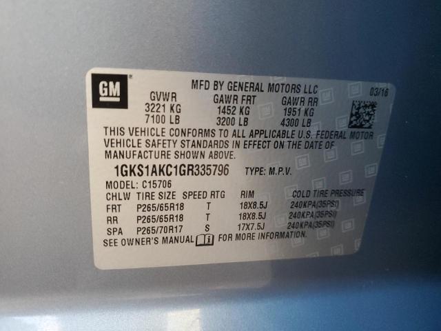 2016 GMC YUKON SLE 1GKS1AKC1GR335796