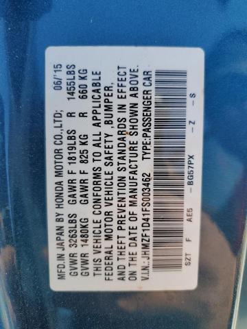 2015 HONDA CR-Z - JHMZF1D41FS003462