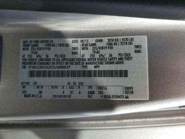2016 FORD ESCAPE SE - 1FMCU0GX2GUA89637