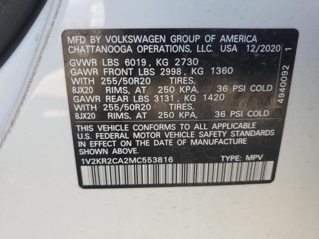 VIN 1V2KR2CA2MC553816 2021 VOLKSWAGEN ATLAS no.13