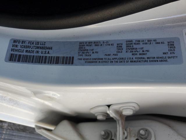 2021 RAM 1500 LARAM - 1C6SRFJT3MN803444