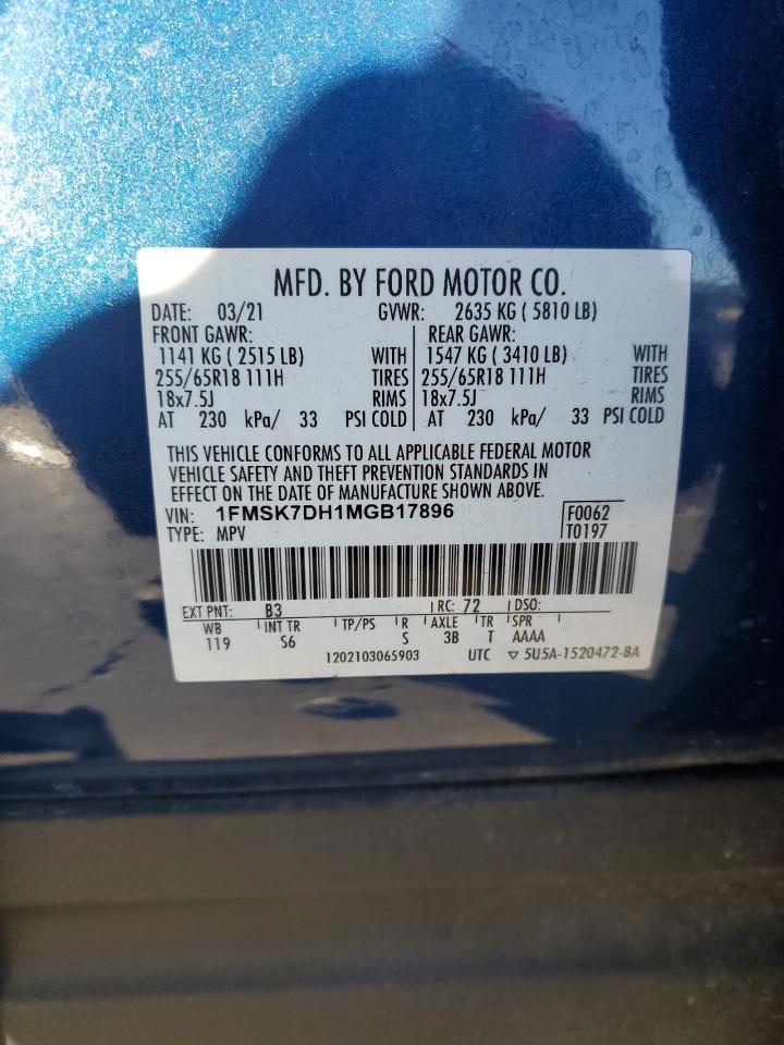 Lot #3029337710 2021 FORD EXPLORER X