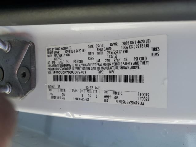 VIN 1FMCU0F70DUD79761 2013 Ford Escape, S no.14