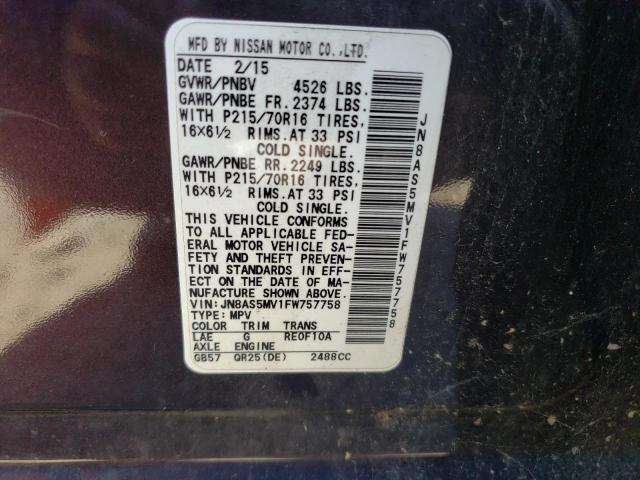 2015 NISSAN ROGUE SELE - JN8AS5MV1FW757758