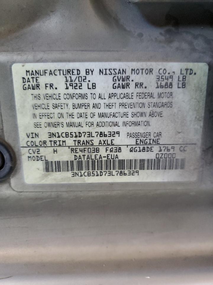 Lot #2952846759 2003 NISSAN SENTRA XE