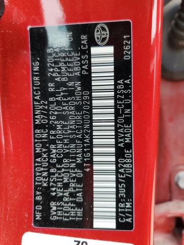 2022 TOYOTA CAMRY SE - 4T1G11AK2NU070290