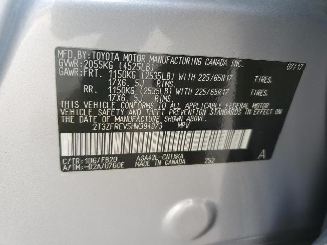 VIN 2T3ZFREV5HW394973 2017 Toyota RAV4, LE no.14