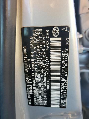 2016 TOYOTA YARIS L - VNKKTUD37GA067783