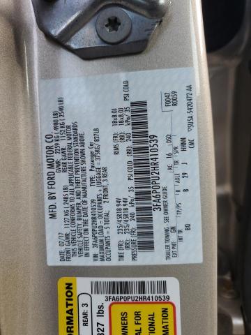 VIN 3FA6P0PU2HR410539 2017 Ford Fusion, Se Phev no.12