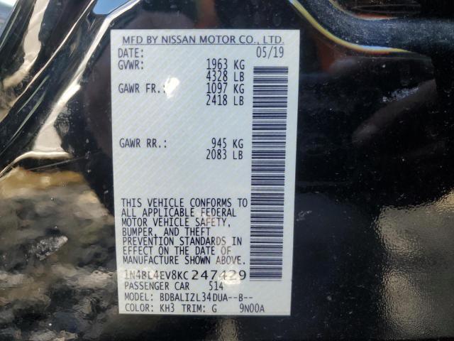 2019 NISSAN ALTIMA SL - 1N4BL4EV8KC247429