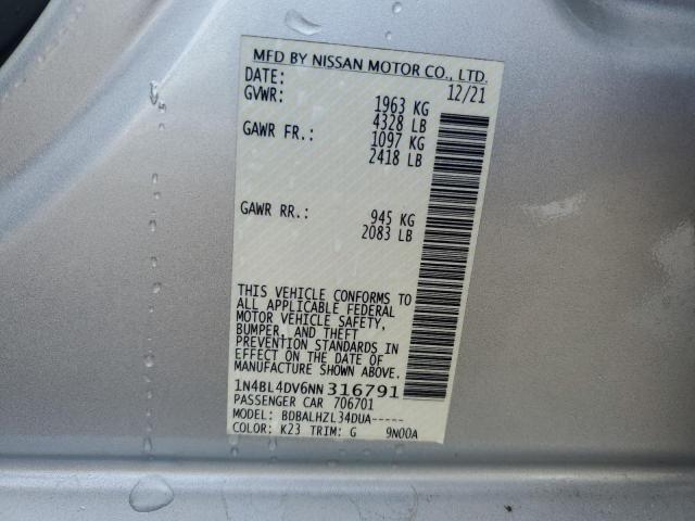 2022 NISSAN ALTIMA SV - 1N4BL4DV6NN316791