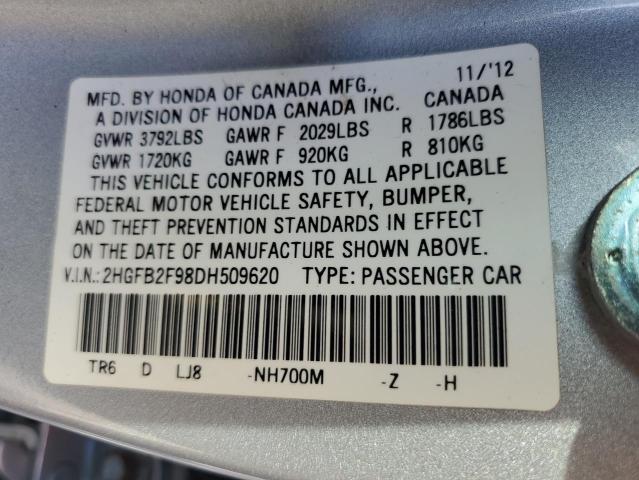 VIN 2HGFB2F98DH509620 2013 Honda Civic, Exl no.13