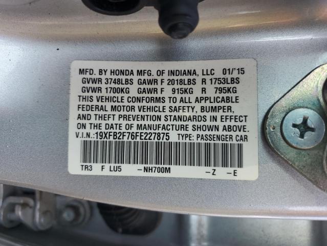 2015 HONDA CIVIC SE 19XFB2F76FE227875