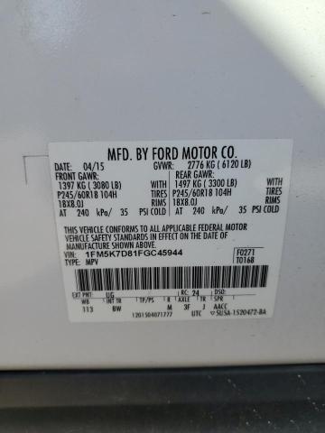 2015 FORD EXPLORER X - 1FM5K7D81FGC45944