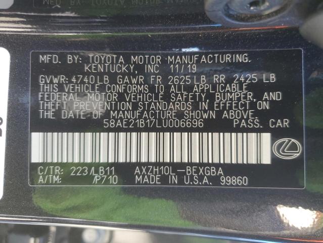 2020 LEXUS ES 300H LU 58AE21B17LU006696