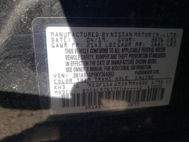 VIN 3N1AB7AP9KY344893 2019 Nissan Sentra, S no.12