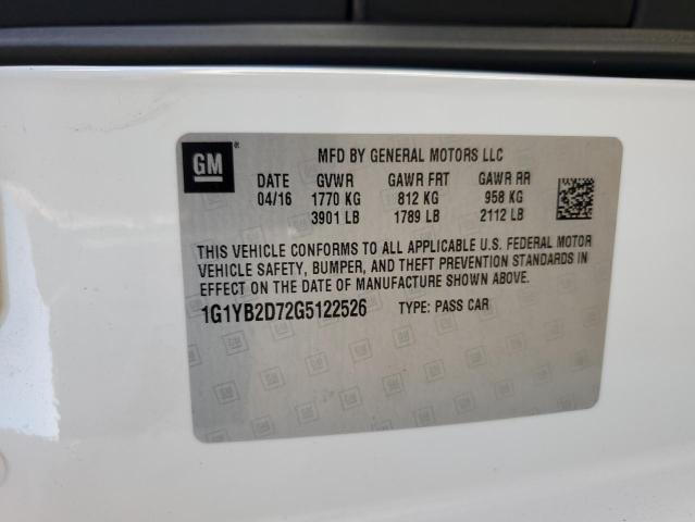 2016 CHEVROLET CORVETTE S - 1G1YB2D72G5122526