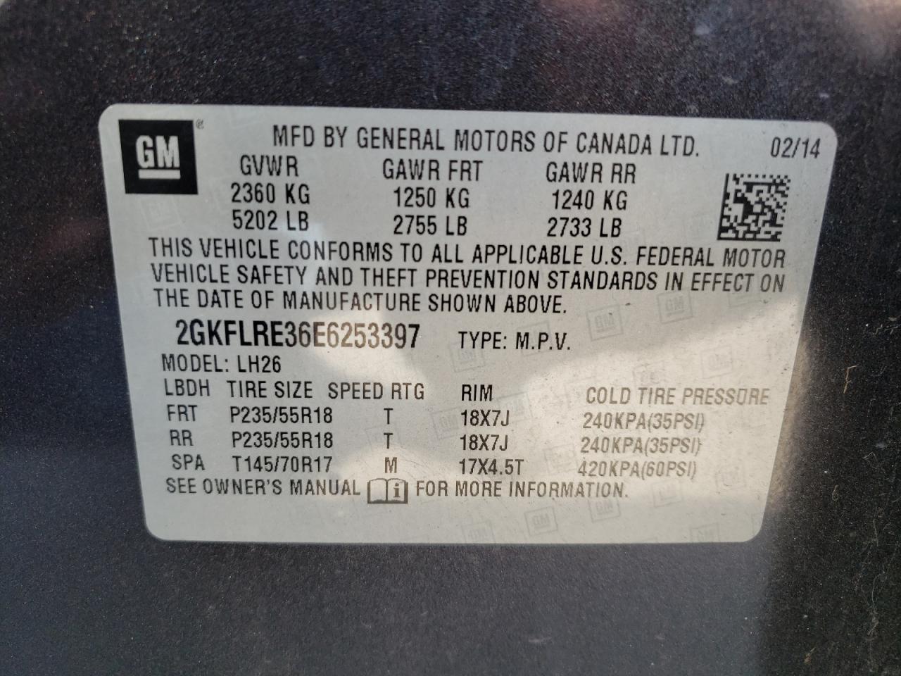 Lot #3026275285 2014 GMC TERRAIN SL