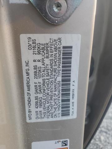 2019 HONDA ACCORD EX - 1HGCV1F47KA070253