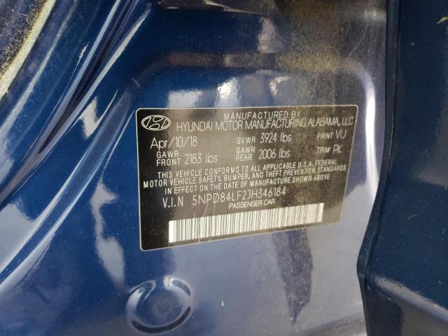 VIN 5NPD84LF2JH346184 2018 HYUNDAI ELANTRA no.12