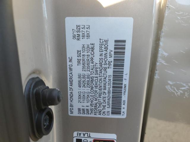 2017 HONDA CR-V EXL - 5J6RW2H86HL053415