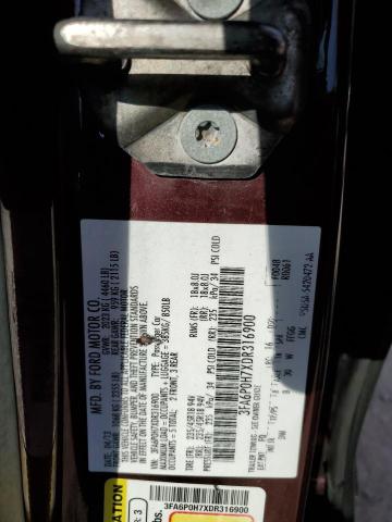 VIN 3FA6P0H7XDR316900 2013 Ford Fusion, SE no.12