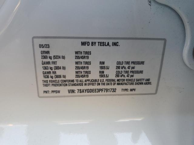 2023 TESLA MODEL Y - 7SAYGDEE3PF791732