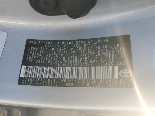 2017 TOYOTA COROLLA L - 5YFBURHE4HP643146