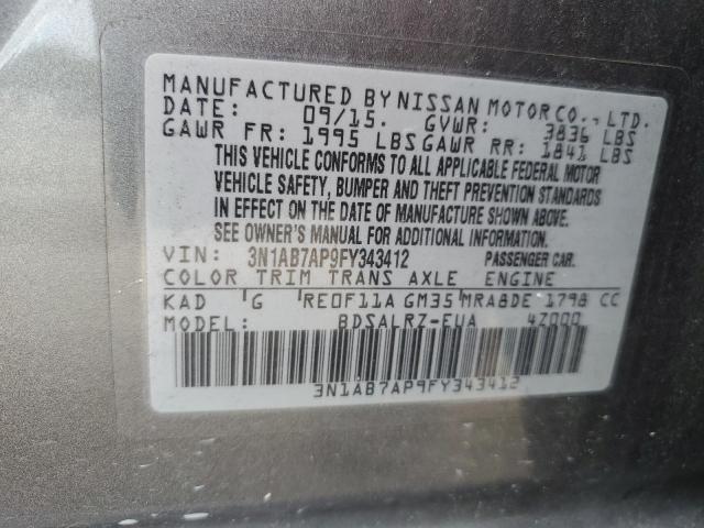 VIN 3N1AB7AP9FY343412 2015 Nissan Sentra, S no.12