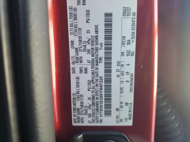2015 FORD F150 SUPER - 1FTEW1EG5FFB87225