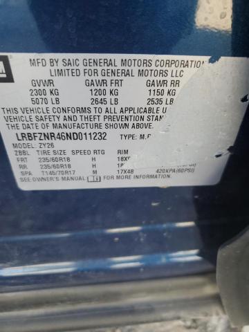 VIN LRBFZNR46ND011232 2022 BUICK ENVISION no.13