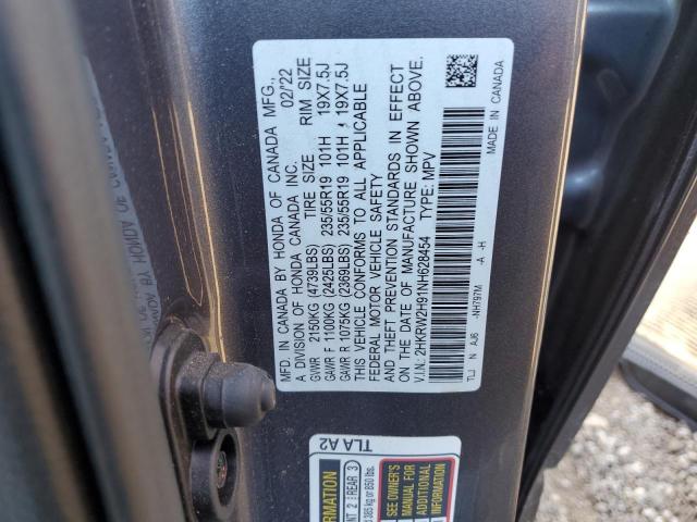 2022 HONDA CR-V TOURI - 2HKRW2H91NH628454