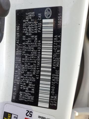 2021 TOYOTA CAMRY SE 4T1G11AK6MU440364