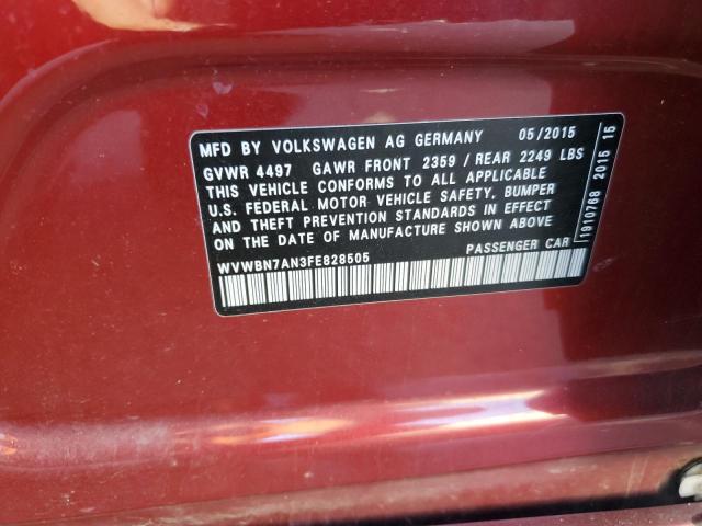 2015 VOLKSWAGEN CC WVWBN7AN3FE828505