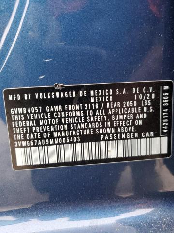 2021 VOLKSWAGEN GOLF - 3VWG57AU9MM005403