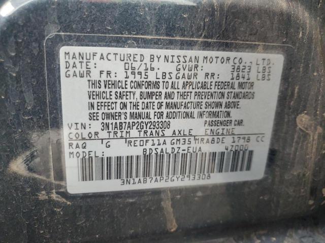 2016 NISSAN SENTRA S - 3N1AB7AP2GY293308