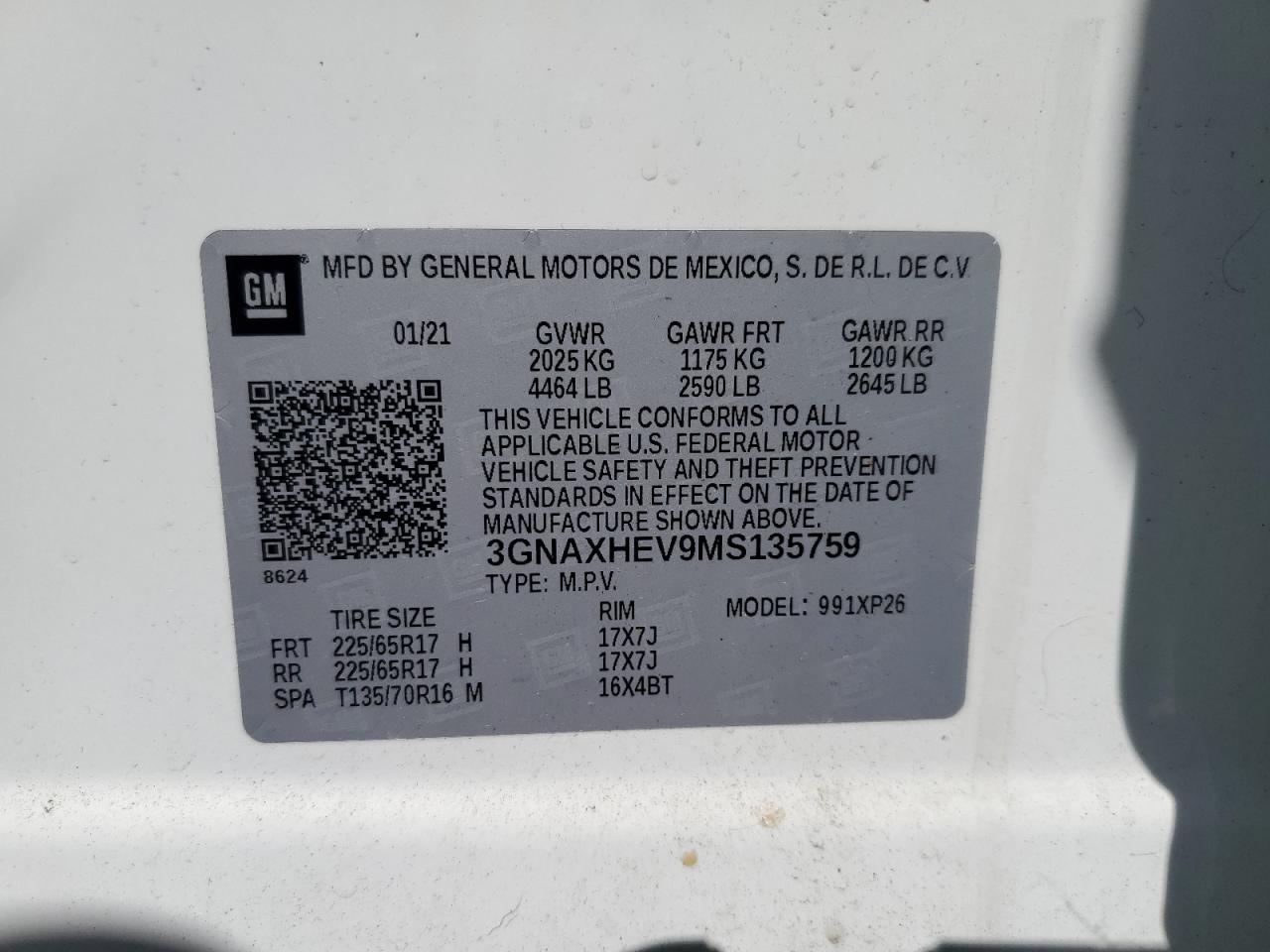 Lot #2945610139 2021 CHEVROLET EQUINOX LS