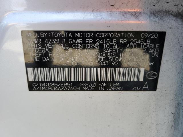 2020 LEXUS IS 300 PRE JTHD81F28L5043192