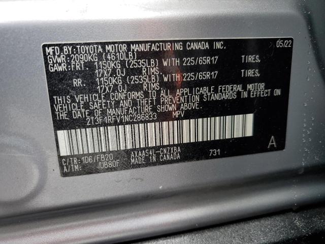 VIN 2T3F1RFV1NC286833 2022 Toyota RAV4, LE no.12