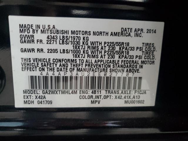 VIN 4A4AP3AU2EE027707 2014 Mitsubishi Outlander, ES no.13