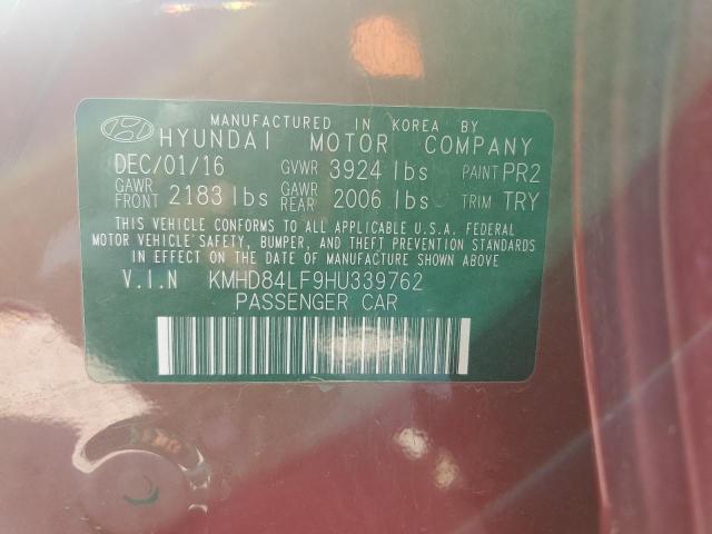 2017 HYUNDAI ELANTRA SE - KMHD84LF9HU339762