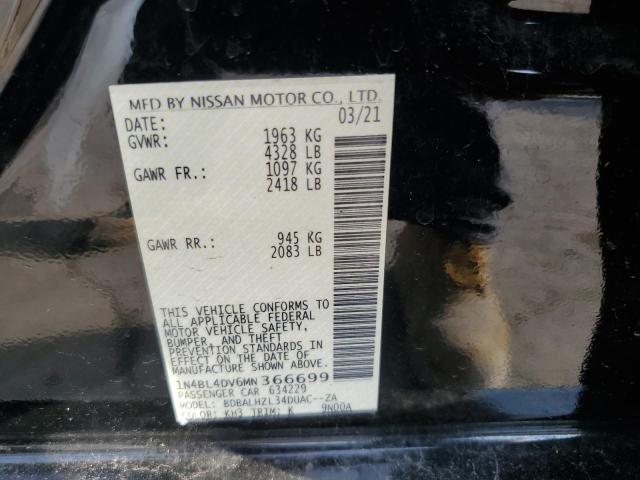 2021 NISSAN ALTIMA SV - 1N4BL4DV6MN366699