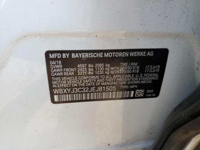 VIN WBXYJ3C32JEJ81505 2018 BMW X2 no.13