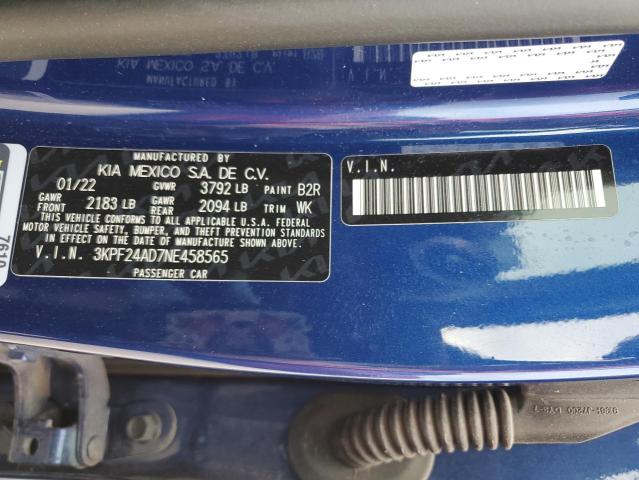 2022 KIA FORTE FE - 3KPF24AD7NE458565