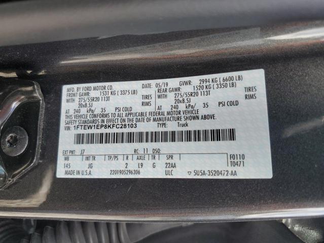 2019 FORD F150 SUPER - 1FTEW1EP8KFC28103